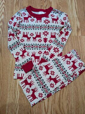 Hanna Andersson Dear Deer Holiday Organic Cotton Pajamas 120 6/7